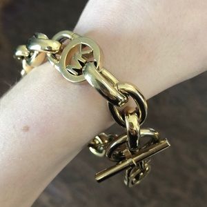 Michael Kors lock and chain gold bracelet